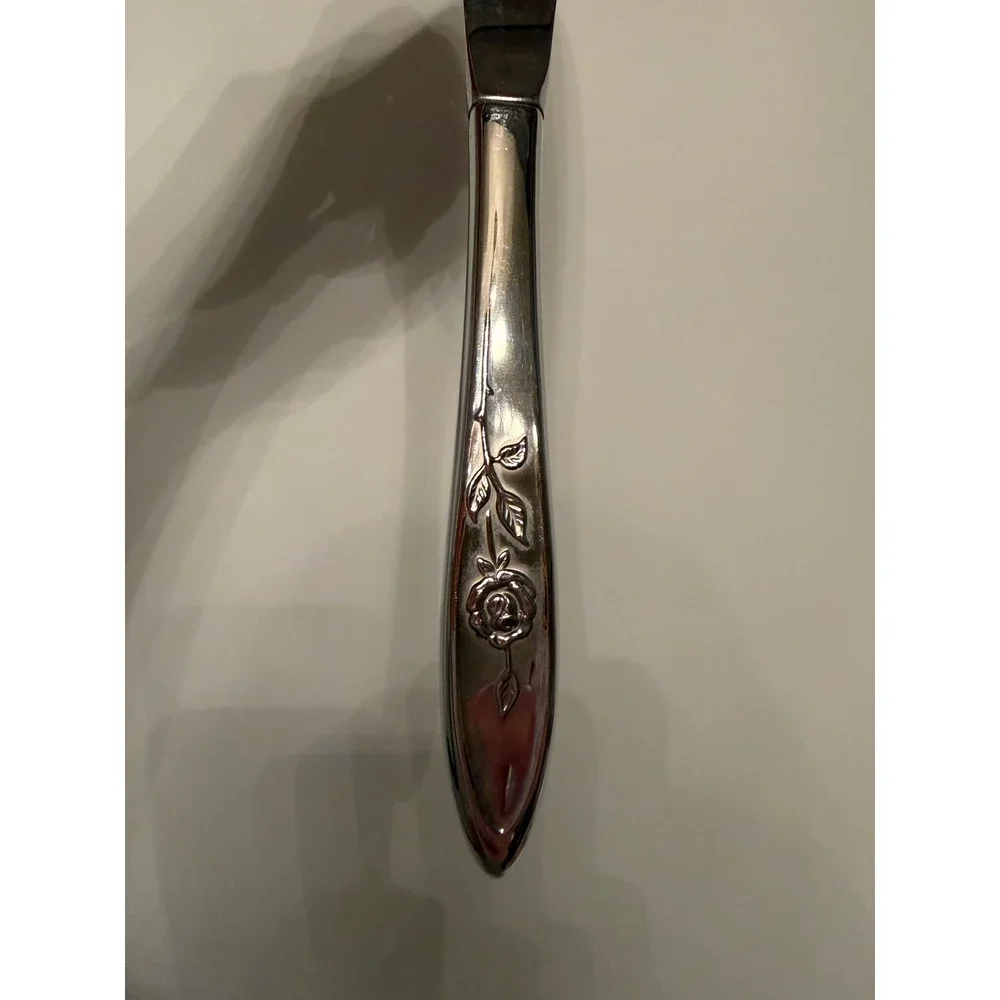 Oneida Community My Rose Stainless Steel‎ Dinner Knife Vintage Floral Pattern